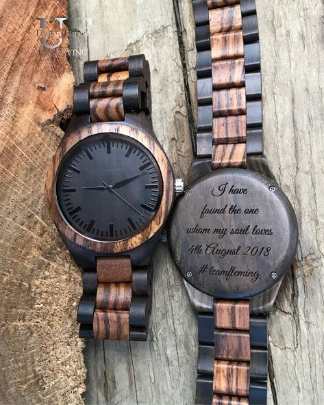 Gift for Groom Wedding Gift for Groom Grooms Gift from Bride | Etsy Watch Engraving Ideas, Groom Watch, Wooden Watches For Men, Personalized Watches, Watch Engraving, First Fathers Day Gifts, Wedding Gifts For Groom, Bride And Groom Gifts, Mens Anniversary Gifts