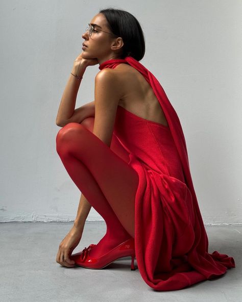 Red dress @le4v4el | Instagram Dress Fashion Editorial, Red Sheer Dress, Red Dress Fashion, Dress Photoshoot, Red Dress Style, Fashion Editorial, Sheer Dress, Dress Fashion, Editorial Fashion