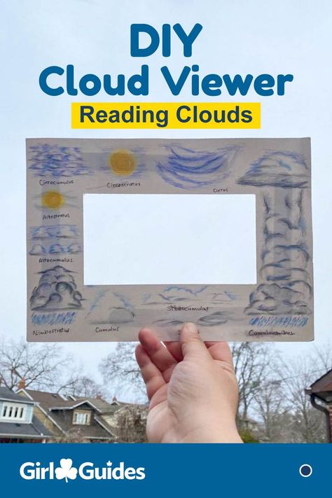 Read the clouds! Kids will create their own cloud viewer to help them identify the 10 main types of clouds and what they mean. Cloud Spotter Craft, Cloud Identifier, Cloud Finder, Cloud Spotter, Cloud Viewer, Types Of Clouds, Grandkid Gifts, Science Technology Engineering Math, How To Make Clouds