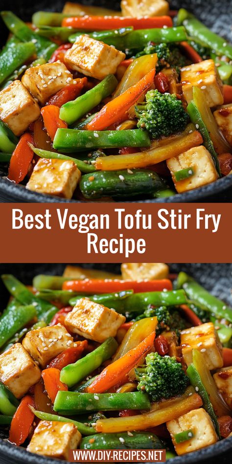 Make the best vegan tofu stir fry with crispy tofu and a flavorful soy-sesame sauce. This is a plant-based meal the whole family will enjoy! Tofu Stir Fry Recipe Easy, Best Tofu Stir Fry Recipes, Stir Fry Tofu And Veggies, Spicy Tofu Stir Fry, Vegan Tofu Stir Fry, Tofu Stir Fry Recipe, Low Calorie Tofu Stir Fry, Sesame Tofu, Fajita Vegetables