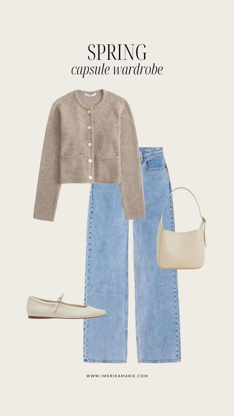 Spring 2024 Capsule Wardrobe + Outfit Ideas | Erika Marie Capsule Wardrobe Outfit Ideas, White Tee Jeans, Capsule Wardrobe Outfits, Spring Capsule Wardrobe, Spring Capsule, Casual Day Outfits, Stylish Work Outfits, Wardrobe Outfits, Mom Outfits