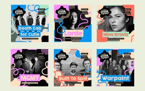 Primavera Festival, Alternative Artists, 카드 디자인, Instagram Layout, Social Media Design Inspiration, Mgmt, Social Media Design Graphics, Lorde, Stage Design