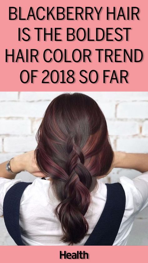 New hair trends for 2018 include this blackberry hair. See how blackberry hair is trending and why it's the boldest hair color trend of this year. Butter Brown Hair, Blackberry Hair, Fun Haircuts, Blackberry Hair Colour, Night Out Hairstyles, Hair Color Pictures, New Hair Trends, Bold Hair Color, Chef Pants