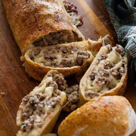 Italian Sausage Bread - always from scratch Sausage Bread With Pizza Dough, Italian Sausage Bread, Italian Sausage Seasoning, Pepperoni Bread, Pizza Bread Recipe, Sausage Bread, Sausage Seasoning, Italian Sausage Recipes, Sweet Italian Sausage