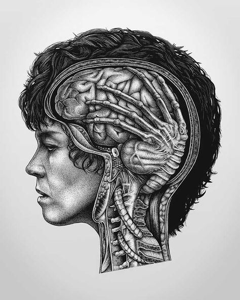 Paul Jackson Paul Jackson Artist, Fineliner Drawing, Paul Jackson, Alien Artwork, Art Alien, Arte Alien, Sigourney Weaver, Inspirational Illustration, Aliens Movie