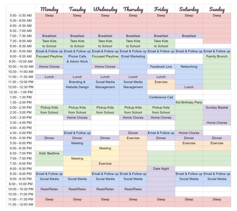 Time Blocking for Boss Moms: How to Do #allthethings 4 Plan Day Time Management, Time Management Calendar, Excel Planner Time Management, Weekly Time Blocking Template, How To Make A Schedule Time Management, Time Blocking Method, School And Work Schedule, How To Make A Schedule, Wfh Schedule