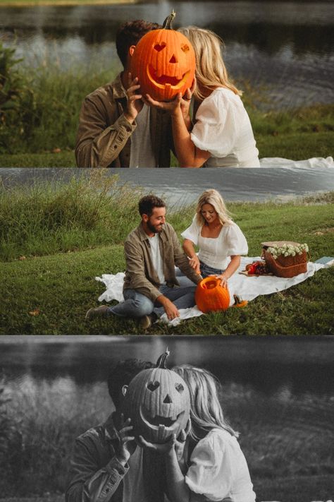 Pumpkin Carving Date Night, Carving Pumpkins Aesthetic Couples, Pumpkin Carving Photoshoot, Couple Pumpkin Carving, Pumpkin Carving Date, Pumpkin Shoot, Florida Halloween, Halloween Date Night, Photoshoot Ideas Fall