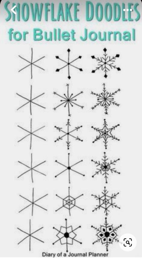 Bullet Journal Easy, Journal Easy, Doodles Ideas, Snowflakes Drawing, Simple Snowflake, Bullet Journal Doodles, Journal Doodles, Step By Step Drawing, Compass Tattoo