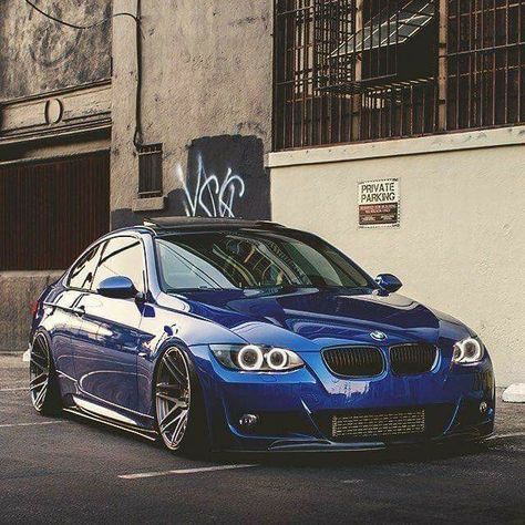 BMW E92 series blue slammed E92 335i, Real Motivation, E60 Bmw, E90 Bmw, Bmw Wheels, Bmw E92, Chrome Cars, Custom Chevy Trucks, Bmw E90