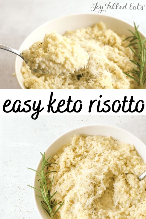 Keto Risotto is one of the best low-carb side dishes. Made with a combination of cauliflower rice and hearts of palm, this pairs perfectly with any main meal or can be a course on its own. This delicious side dish is keto-friendly and gluten-free, too! Keto Risotto is one of the best low-carb side dishes. Made with a combination of cauliflower rice and hearts of palm, this pairs perfectly with any main meal or can be a course on its own. This delicious side dish is gluten-free, too! Keto Risotto, Rice Recipes Vegan, Cauliflower Risotto, Low Carb Veggies, Hearts Of Palm, Joy Filled Eats, Low Carb Sides, Low Carb Side Dishes, Low Carb Vegetables