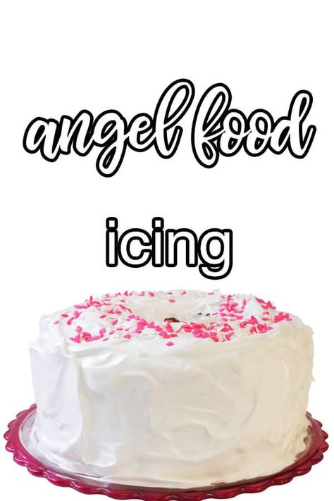 Angel Food Cake Icing Recipe, Angel Food Cake Filling, Angel Food Cake With Icing, Icing For Angel Food Cake Frostings, Angel Food Cake With Frosting, Angle Food Cake Icing, Angel Food Sheet Cake Recipes, Angel Food Icing, Angel Food Frosting Recipe