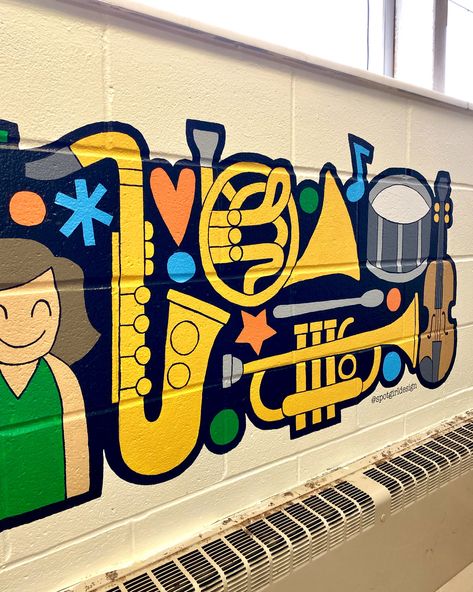 I wish I could paint all day, every day! Pics from last month's music room mural 💚💛 #muralpainting #communityart #muralartist #supportlocalartists #muralart #binghamtonny Music Room Mural, Band Room, Support Local Artists, Music School, Decal Wall Art, Mural Painting, Music Room, Mural Art, Community Art