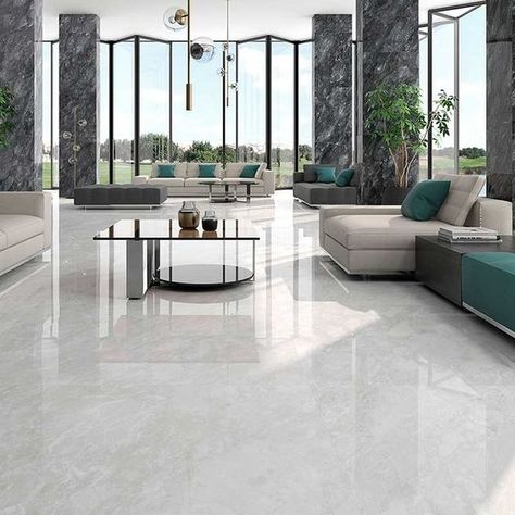 Marble Living Room, Tiles Living Room, Marble Flooring Design, Tile Floor Living Room, White Marble Floor, Elegant Tiles, Living Room Tiles, Floor Tile Design, Marble Flooring