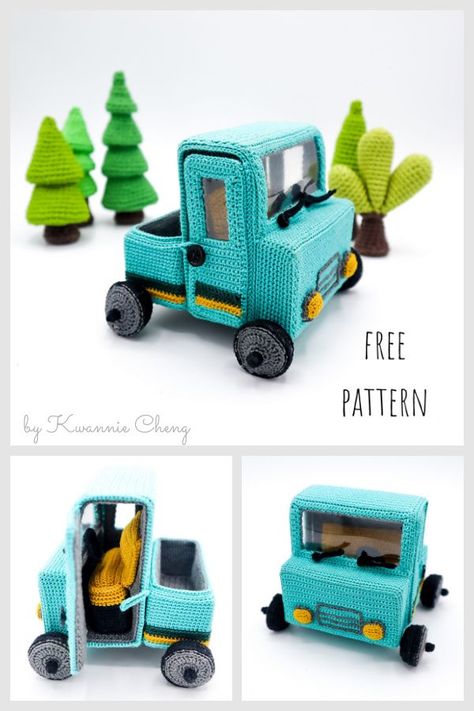 Crochet Toys Free Patterns, Crochet Toys Free, Crochet Car, Pola Amigurumi, Crochet Tools, Crochet Diy, Crochet Toy, Amigurumi Free, Crochet Toys Patterns