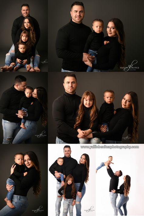 Family Photoshoot Family Shots Ideas, 10 Year Photo Shoot Anniversary Pics, Family Photos Backdrop, Professional Family Photos Ideas, Simple Family Studio Photoshoot, Family Of Three Photo Ideas Studio, Family Of 3 Portraits Studio, Family Picture Ideas Studio, Family Studio Photoshoot Poses