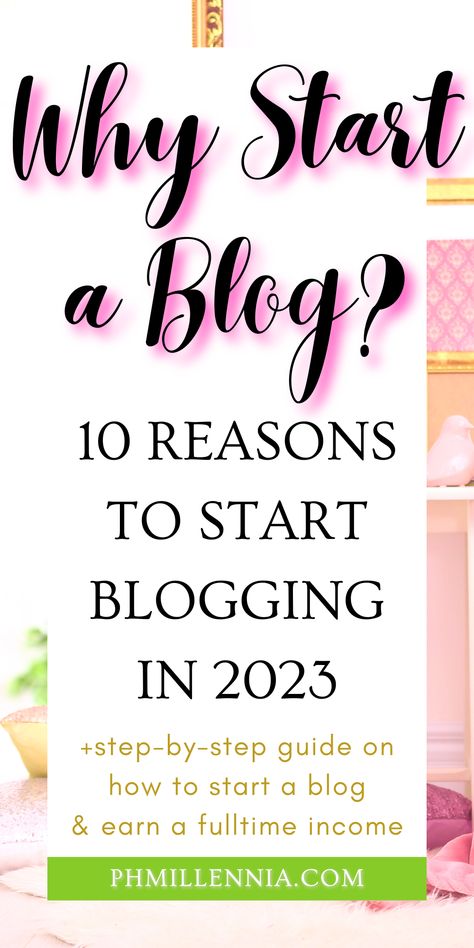 Every day, there are 4,000 people worldwide who Google 'how to start a blog' and consider building their own blogging empire. But why do people want to start a blog in the first place? And why should you start your own blog? From expressing yourself, picking up a hobby, building a moneymaking business, to earning a fulltime income, discover the best reasons why you yourself should start blogging in 2023. #phmillennia #Blog #Blogging #Blogging101 #BloggingForBeginners #BloggingGuide #StartaBlog Start Blog, Expressing Yourself, Seo Basics, Start Blogging, Beginner Blogger, Increase Blog Traffic, Online Jobs From Home, Work Opportunities, Online Work From Home