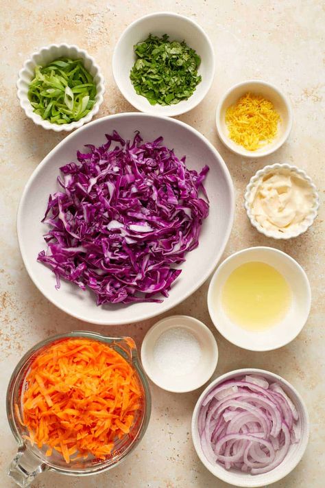 Purple Coleslaw Recipe, Purple Cabbage Salad Recipe, Purple Cabbage Slaw, Small Cabbage, Cabbage Salad Recipes, Purple Cabbage, Cold Dishes, Weekend Meals, Cabbage Slaw