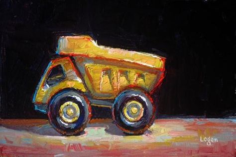 "Toy Truck Little and Yellow" original fine art by Raymond Logan Raymond Logan, Toy Painting, Paintings Ideas, Cartoon Vintage, Diamond Dotz, Level 3, Toy Trucks, Daily Paintworks, Retro Toys