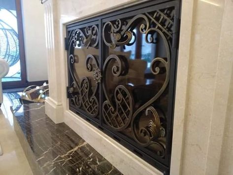 Fireplace Screen, Fireplace, Birthday, Christmas, Fathers Day, Mothers Day, Anniversary,firewood Holder,fire Poker,fireplace Tools,iron Gift - Etsy Fireplace Doors Ideas, Fireplace Screen Ideas, Fireplace Screens With Doors, Decorative Fireplace Screens, Fireplace Inspiration, Fire Poker, Firewood Holder, Fire Pokers, Fireplace Doors