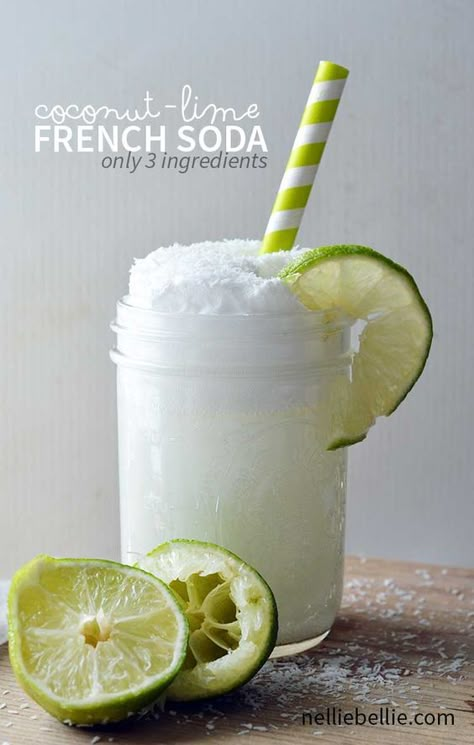 Punch Nonalcoholic, French Soda, Italian Cream Soda, Italian Soda, Soda Recipe, Cream Soda, Coconut Lime, Drinks Alcohol Recipes, Smoothie Drinks