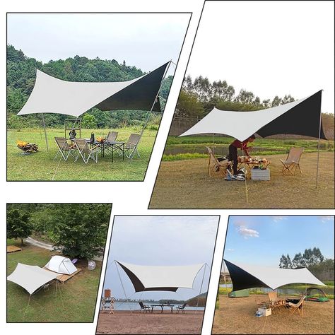 5x4.5m Big Black Coating Tarp Waterproof Butterfly Awning Camping Outdoor Shade Tarpaulin Shelter Travel Sunshade Flysheet - Sun Shelter - AliExpress Portable Shade, Camping Tarp, Sun Shelter, Sun Sail Shade, Outdoor Sun Shade, People Brand, Wild Adventures, Shade Sail, Us Beaches