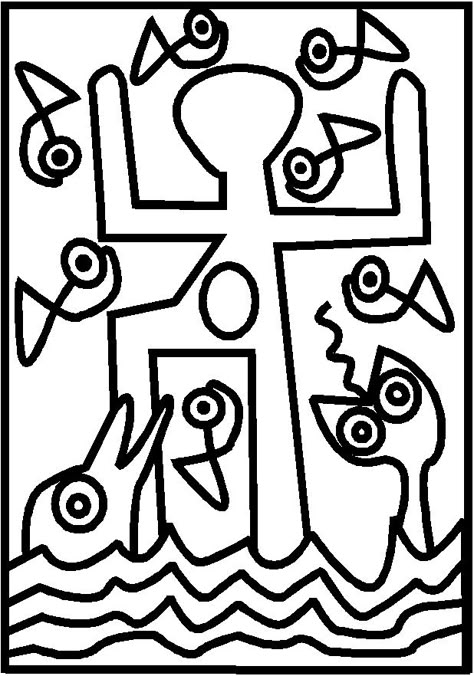 71 coloriages d'œuvres d'artistes peintres à imprimer. Plus Art Montessori, Montessori Art, Pattern Coloring Pages, Art Worksheets, Silhouette Stencil, Artists For Kids, Keith Haring, Elements Of Art, Elementary Art