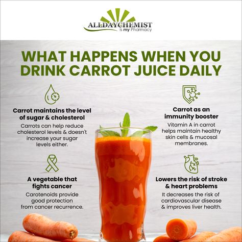 Carrot has many benefits including helping you with good vision, preventing cavities, amongst other reasons. #Carrot Carrot Juice Benefits, Juice Benefits, Healthy Cholesterol Levels, How To Prevent Cavities, Natural Drinks, Carrot Juice, Batch Cooking, Healthy Juices, Natural Medicine