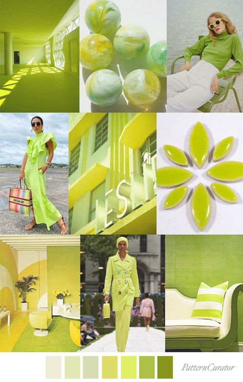 Mood Board Fashion Inspiration, Pattern Curator, Pantone 2024, Summer Color Trends, Color Boards, Trend 2023, Verde Lima, Color Combinations For Clothes, Beads Embroidery