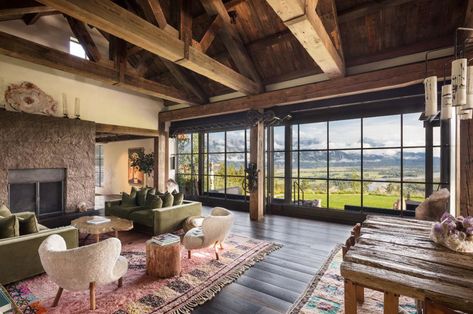 One-Of-A-Kind Camp Teton, In Trendy Jackson Hole, Lists As Most Expensive Property In Wyoming At $65 Million Jackson Wy, Luxury Real Estate Marketing, Infinity Edge Pool, Cozy Living Spaces, Large Dining Table, Expensive Houses, Chic Living, Yoga Room, Private Patio