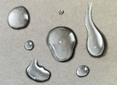 Drawing In Water, Water Droplets Drawing, Water Droplet Drawing, Water Drop Drawing, Bubble Drawing, Pencil Drawing Tutorials, Drops Of Water, Water Drawing, Hair Drawing