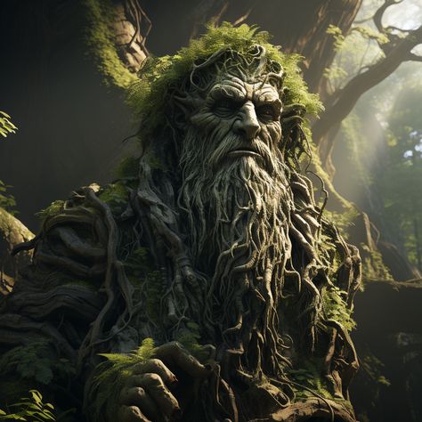 AI made me do it God Of Nature, Tree Man, Faery Art, Earth Spirit, Fantasy Portraits, Magic Forest, Forest Creatures, Dnd Art, Dungeons And Dragons Homebrew