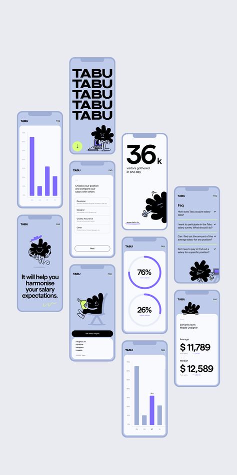 TABU on Behance Application Ui Design, Ui Design Trends, Ui Ux App, Mobile App Design Inspiration, App Interface Design, App Design Inspiration, Mobile App Ui, App Interface, Health App