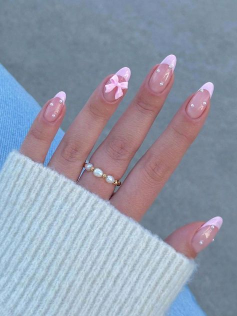 Get Inspired by These 30 Stunning Summer Nail Ideas Sweet 16 Nails, Bow Nail Designs, Nagellack Trends, Graduation Nails, May Nails, Nails 3d, Summery Nails, Color Nails, Almond Acrylic Nails