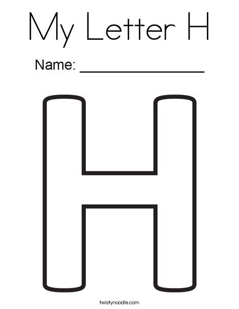 My Letter H Coloring Page - Twisty Noodle Letter H Activities For Preschool Crafts, Letter H Worksheets Kindergarten, Letter H Crafts For Preschoolers Free Printable, Letter H Activities For Toddlers, Letter H For Preschoolers, Letter H Free Printable, Letter H Crafts For Toddlers, My Name Starts With The Letter Free, H Is For