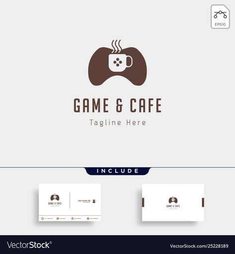 Board Game Logo, Board Game Cafe, Playstation Logo, Video Game Logos, Cafe Logo Design, Game Cafe, Coffee Shop Menu, Logo Design Concept, Logo Coffee