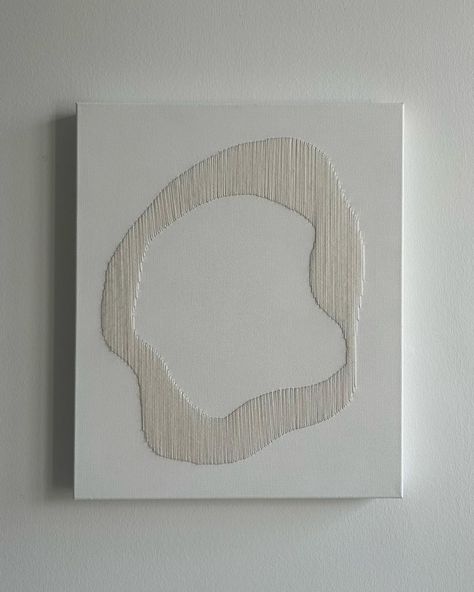 Unique artwork by SILVIJA KICIVOJ (white noise) lines in shapes, 2023 50x60x4 cm wool thread on painted canvas #artwork #artgallery #artist #painting #fineart… | Instagram Ceramic On Canvas, Thread Art On Canvas, Thread On Canvas, Paper Mache Wall Art, Fiber Wall Art, Line Artwork, Bedroom Artwork, Textile Wall Art, White Artwork