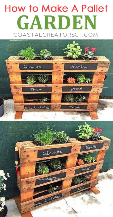 Pallet Garden Ideas Diy, Outdoor Design Ideas, Fragrant Garden, Pallet Planter, Pallet Garden, Pallets Garden, City Garden, Pallet Ideas, Back Gardens