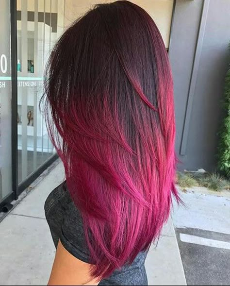 Pink Hair Tips, Blond Rose, Pink And Black Hair, Pink Ombre Hair, Peekaboo Highlights, Magenta Hair, Hot Pink Hair, Tips Hair, Beautiful Hair Color