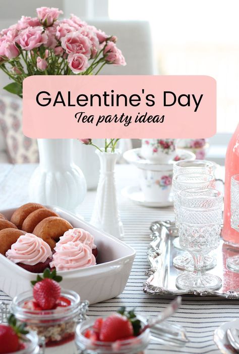 Galentines Luncheon, Vintage Tea Party Ideas, Valentines Tea Party, Tea Party Ideas, Valentine Invitations, Vintage Tea Parties, Vintage Tea Cups, Valentine Tea, Lunch Party