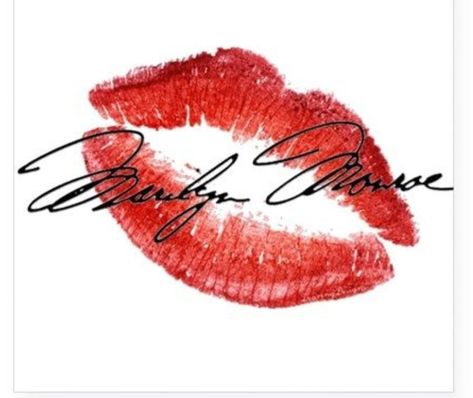 Marilyn Monroe~♡ Monroe Name, Marilyn Monroe Brunette, Marilyn Monroe Signature, Tattoo Lipstick, Marilyn Monroe Decor, Monroe Tattoo, Lips Sticker, Marilyn Monroe Tattoo, Kiss Tattoos