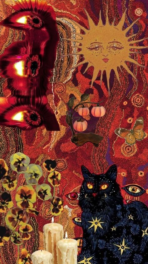 Helloween Wallpaper, Witchy Wallpaper, Whatsapp Wallpaper, Hippie Wallpaper, Art Wallpaper Iphone, Art Collage Wall, Art Inspiration Painting, Funky Art, Surreal Art