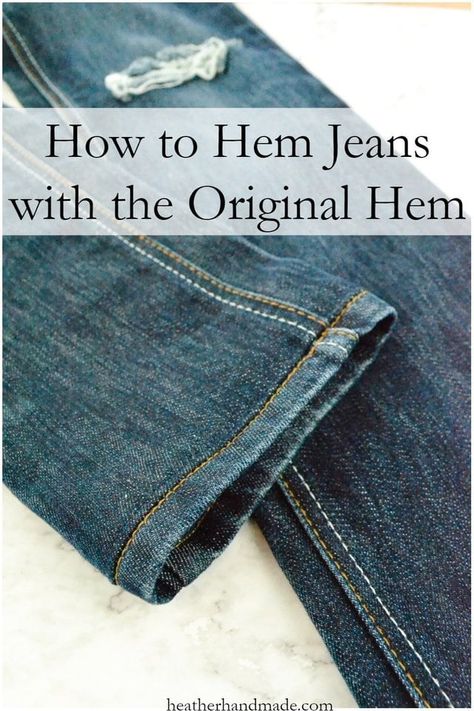 Hemming Jeans, Sewing Hems, Sewing Jeans, Original Hem, Sew Ins, Beginner Sewing Projects Easy, Techniques Couture, Altering Clothes, Leftover Fabric