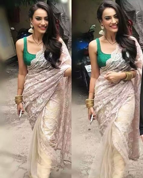 Surbhi Jyoti Saree, Surbhi Jyoti Naagin 3, Short Story Romance, Naagin 3, Sarees For Girls, Simple Lehenga, Surbhi Jyoti, Saree Draping Styles, Fancy Sarees Party Wear