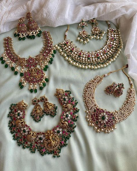 Daivik.in™ on Instagram: “New Launches in Bridal Neckalces that make a statement by itself 😍 Product code-229,221,222 & 223 Please search with the above product…” Gold Jewelry Outfits, Gold Necklace Indian, Gold Necklace Indian Bridal Jewelry, Necklace Indian, Jewelry Design Earrings, Design Earrings, New Launch, Indian Jewellery, Jewellery Collection