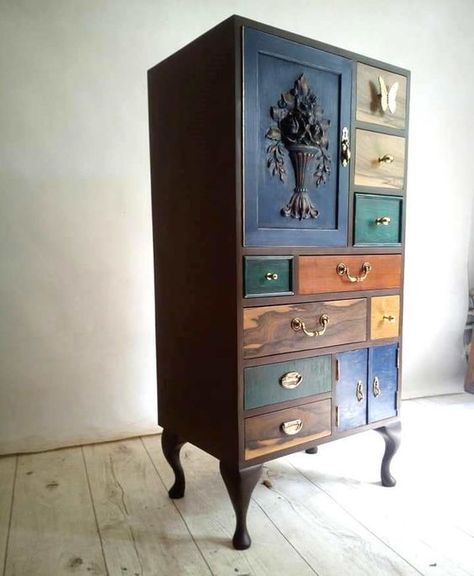 Adidas Wallpapers, Antique Armoire, Old Drawers, Funky Furniture, Art Painting Acrylic, Furniture Makeover Diy, Colorful Furniture, Closet Design, Repurposed Furniture