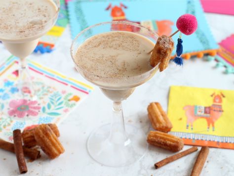 Cinnamon Sugar Churro Cocktail | Fun365 Churro Party, Fiesta Party Ideas, Easter Entertaining, Fiesta Theme Party, Spring Brunch, Girls Night Party, Party Planning Ideas, Mexican Party, Fiesta Party