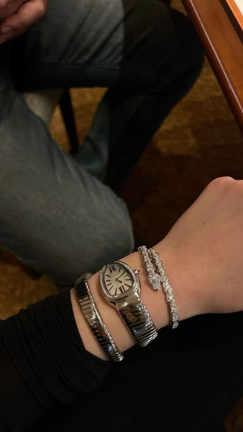 Bvlgari Jewelry Aesthetic, Bvlgari Watch Serpenti, Bvlgari Bracelet Women, Bvlgari Jewelry Bracelets, Bvlgari Watch Women, Bvlgari Aesthetic, Bvlgari Serpenti Watch, Serpenti Bvlgari, Watch Stack