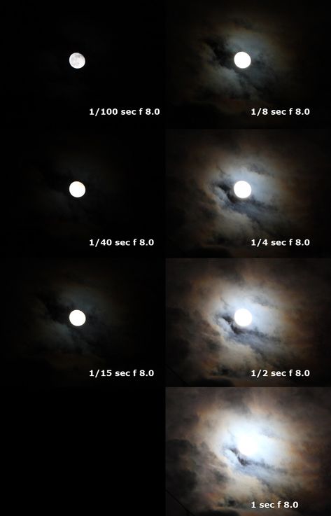 Examples of the effect of different shutter speeds on the crispness & detail of the moon; and, the relationship between the moon & a light cloud layer. Description from micheleburton.blogspot.com. I searched for this on bing.com/images Photography With Light, How To Take Photos Of The Moon, How To Take A Picture Of The Moon, Moon Editing, How To Take A Photo Of The Moon, How To Photograph The Moon With An Iphone, Moon Camera Settings, Moon Camera Pic, Shutter Speed Examples