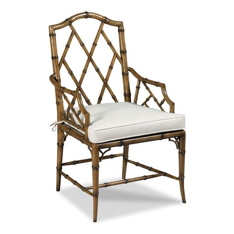 Chippendale Chairs, Woodbridge Furniture, Bamboo Chair, Traditional Dining, Linen Armchair, Armchair Furniture, Diy Chair, Wood Bridge, Faux Bamboo