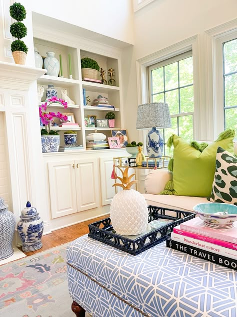 Priscilla curated on LTK Grandmillenial Style Family Room, Bright Traditional Living Room, Southern Aesthetic House, Southern Living Living Room Ideas, Preppy Colorful Living Room, Southern Preppy Home Decor, Traditional Colorful Living Room, Preppy Coastal Living Room, My Texas House Living Room